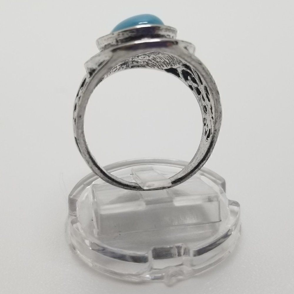 Silver Blue Stone Ring  - Picture 3 of 5